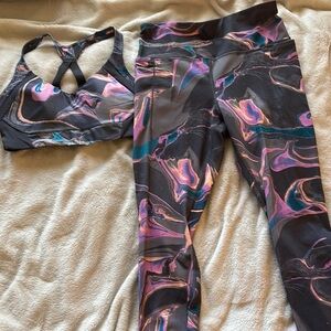 Avia Multicolor Abstract Leggings and sports bra